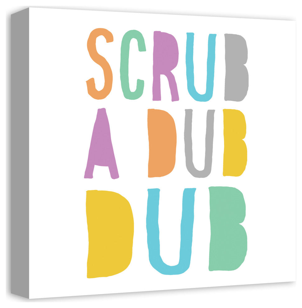 Scrub A Dub Dub Blue 16x16 Canvas Wall Art