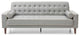 Andrews 85 in. W Flared Arm Faux Leather Straight Sofa, Gray
