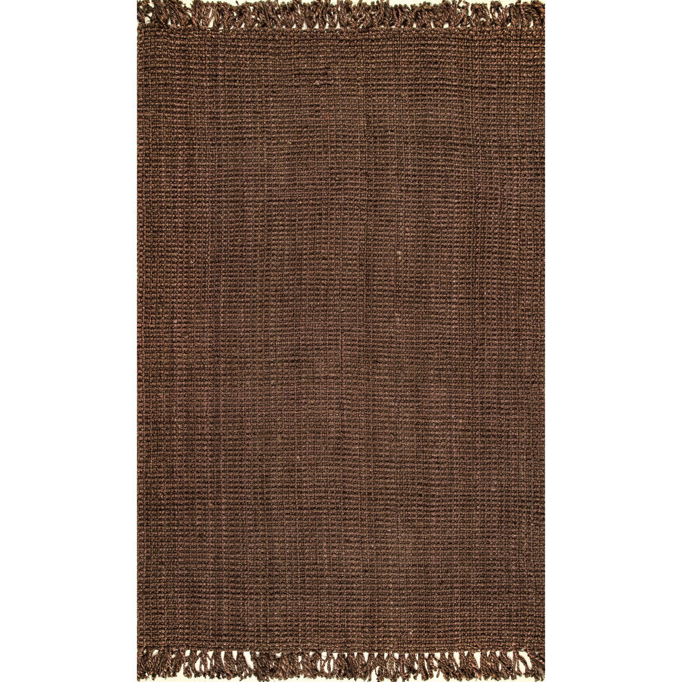 Nuloom Hand Woven Maui Chunky Loop Rug, Chocolate 7'6"x9'6"