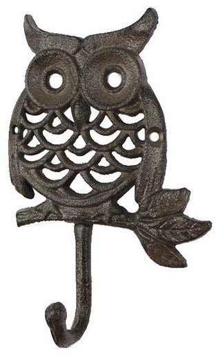 Cast Iron Owl Hook 6"