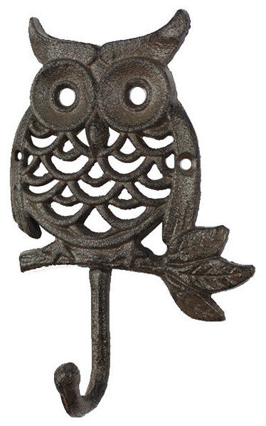 Cast Iron Owl Hook 6"