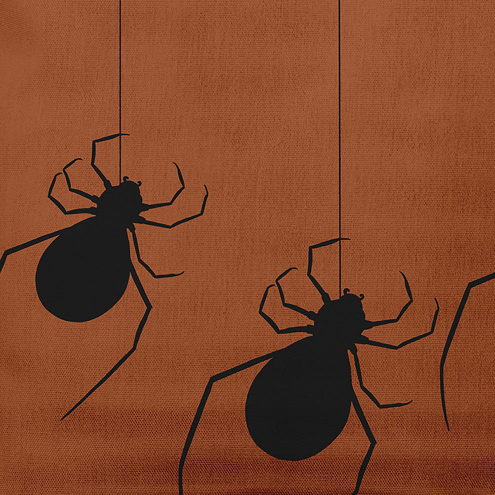 18" x 18" Hanging Spiders Indoor/Outdoor Polyester Throw Pillow, Sienna