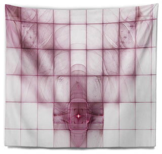 Purple Bat on Rader Screen Abstract Wall Tapestry, 92"x78"