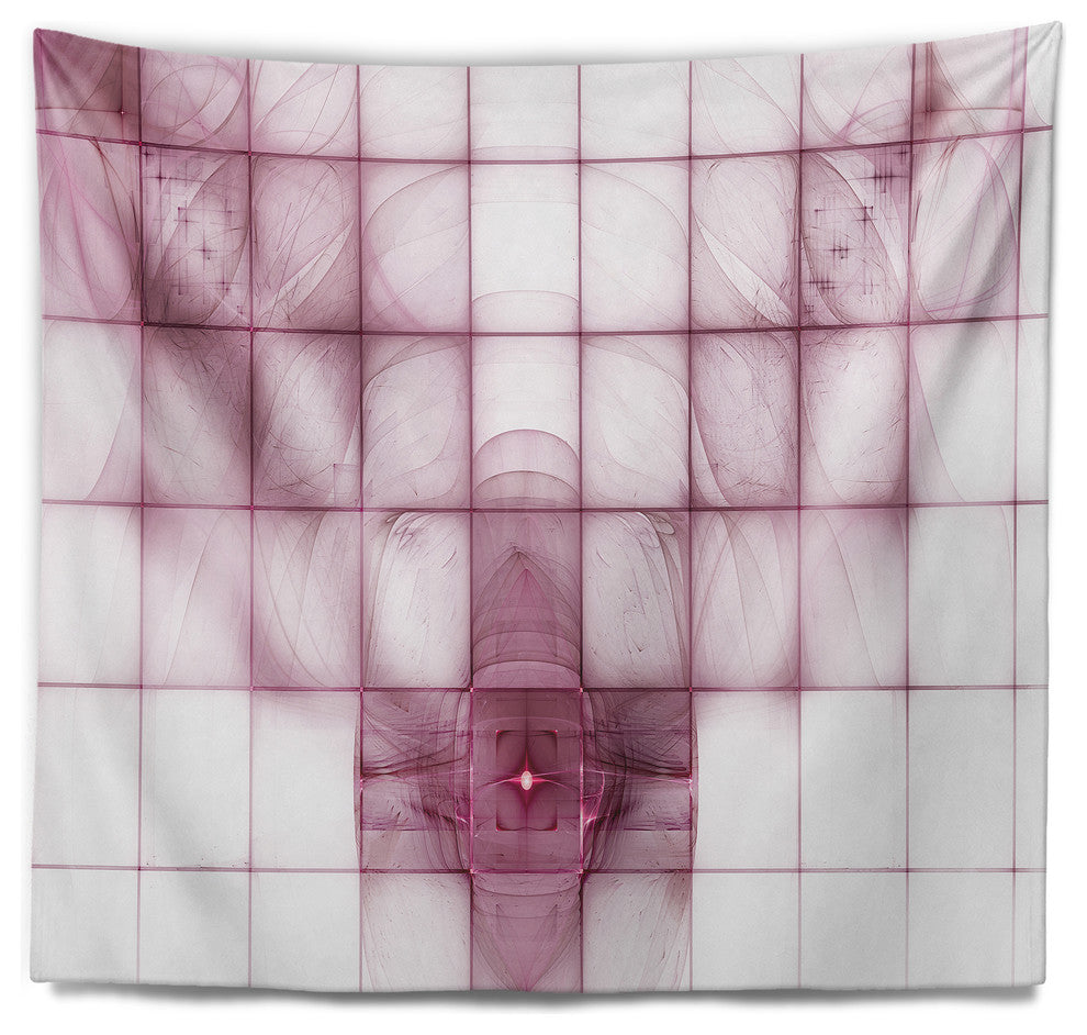 Purple Bat on Rader Screen Abstract Wall Tapestry, 92"x78"