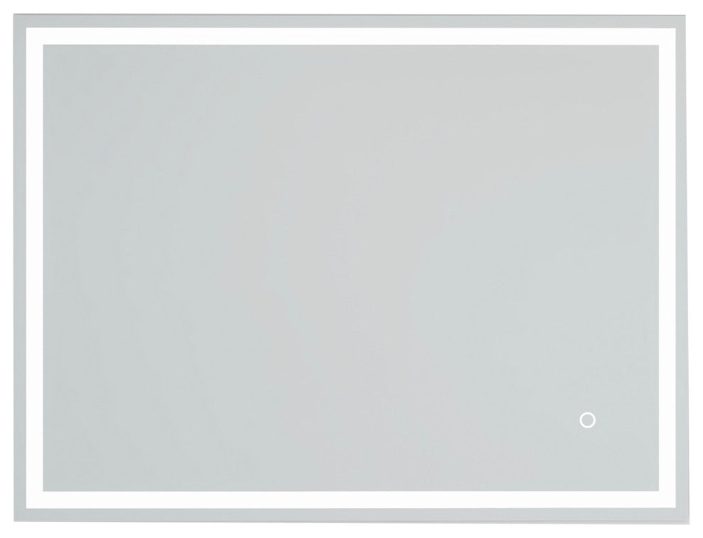 Rectangular Frameless Wall-Mount Anti-Fog LED Light Bathroom Vanity Mirror, 24x3