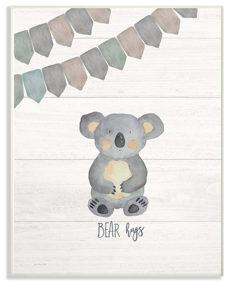 Stupell Ind. Bear Hugs Oversized Wall Plaque Art, 13x19