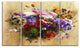 Floral Still with Bunch of Flowers, Floral Art Canvas Print, 48"x28", 4 Panels