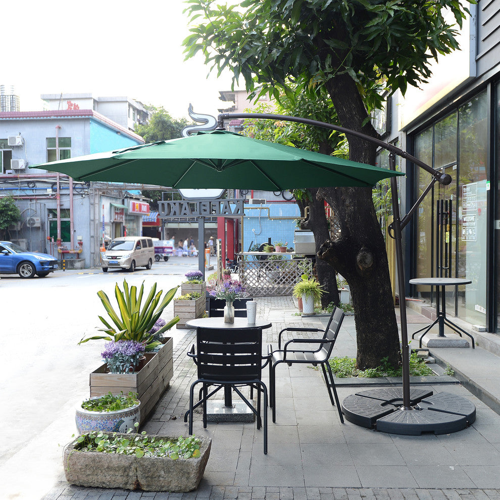 Villacera 10'' Patio Umbrella With 8 Steel Ribs Aluminum Pole Vertical Tilt Green