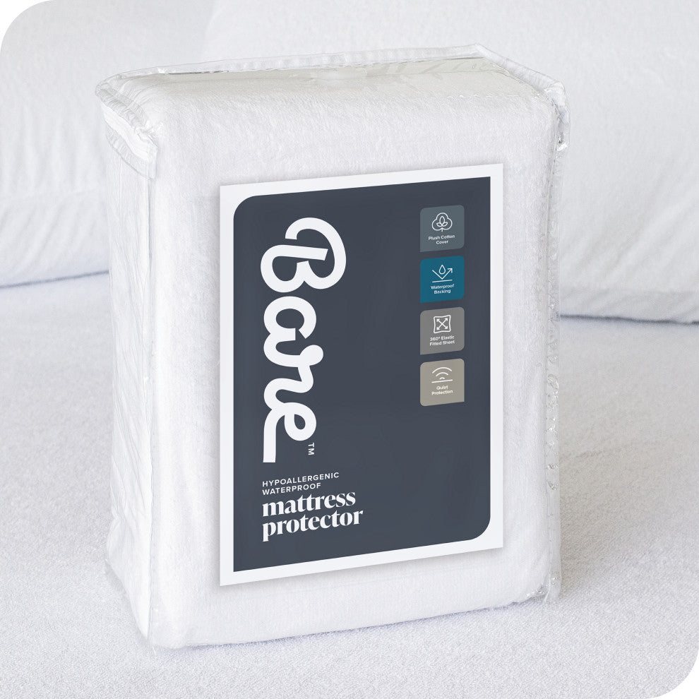Bare Home Terry Cotton Mattress Protector, Queen