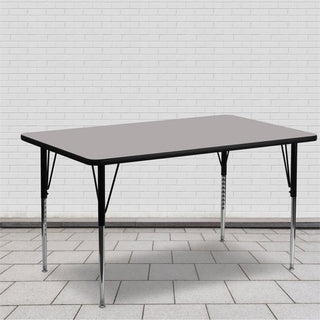 24''Wx60''L Gray Hp Laminate Activity Table-Adjustable Legs