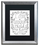 Elizabeth Caldwell 'Unique Child of God' Art, Silver Frame, Black Mat, 16x20