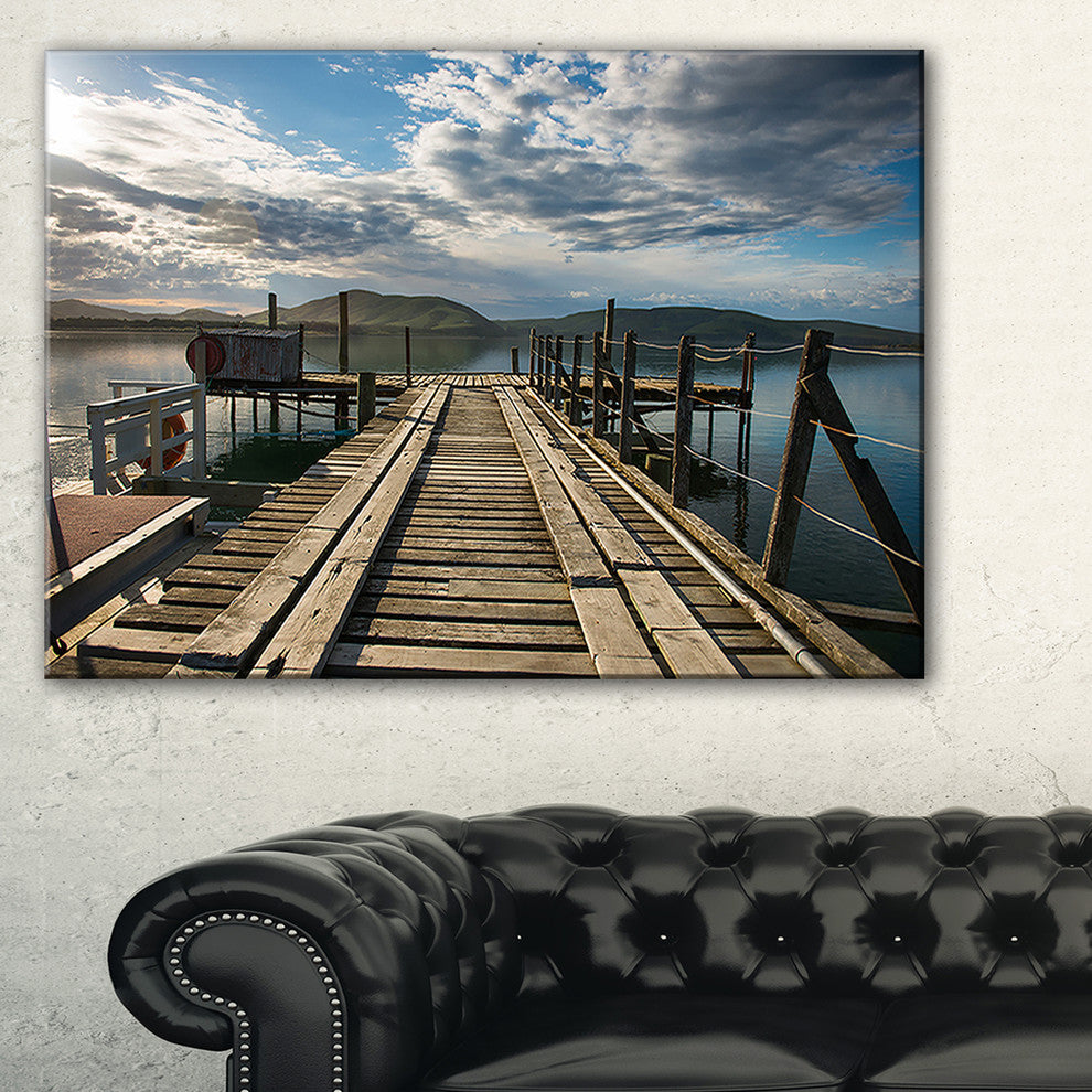 "Large Wooden Bridge in New Zealand" Canvas Wall Artwork32"x16"
