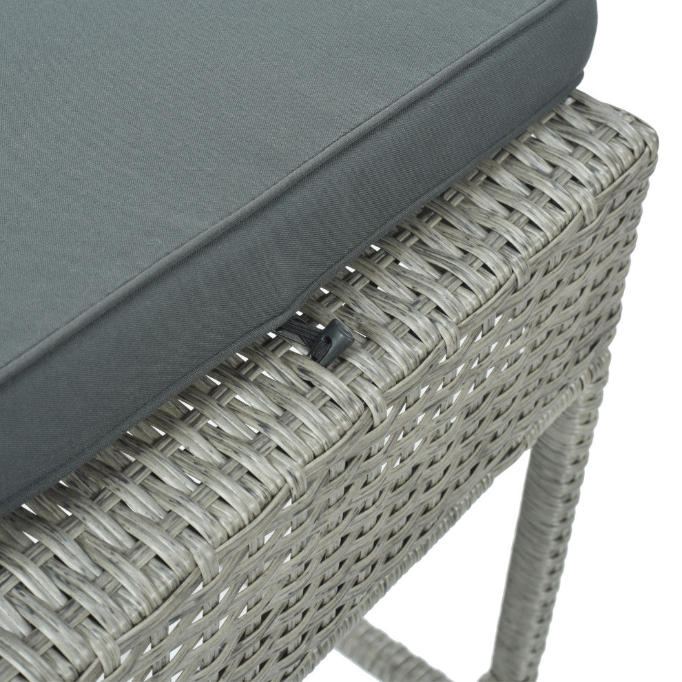 5 Pieces Outdoor Patio Rattan Dining Table Set With Storage Shelf
