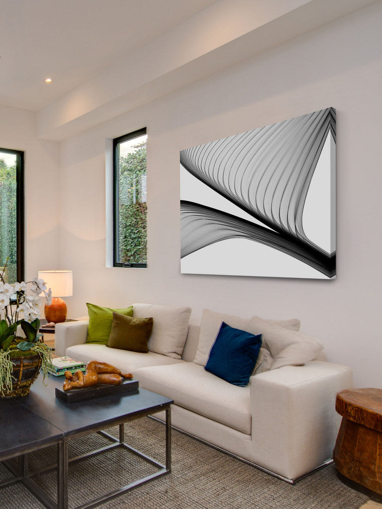 "Abstract Black and White 21-37-04" Print on Canvas by Irena Orlov
