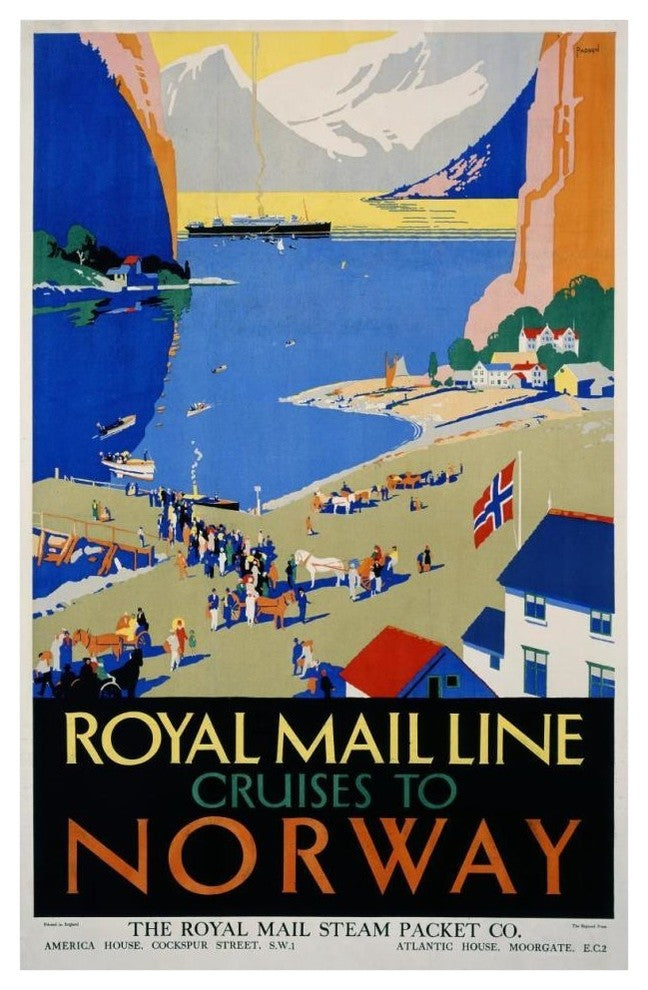 "Royal Mail Cruises / Norway" Digital Paper Print by Daphne Padden, 28"x42"