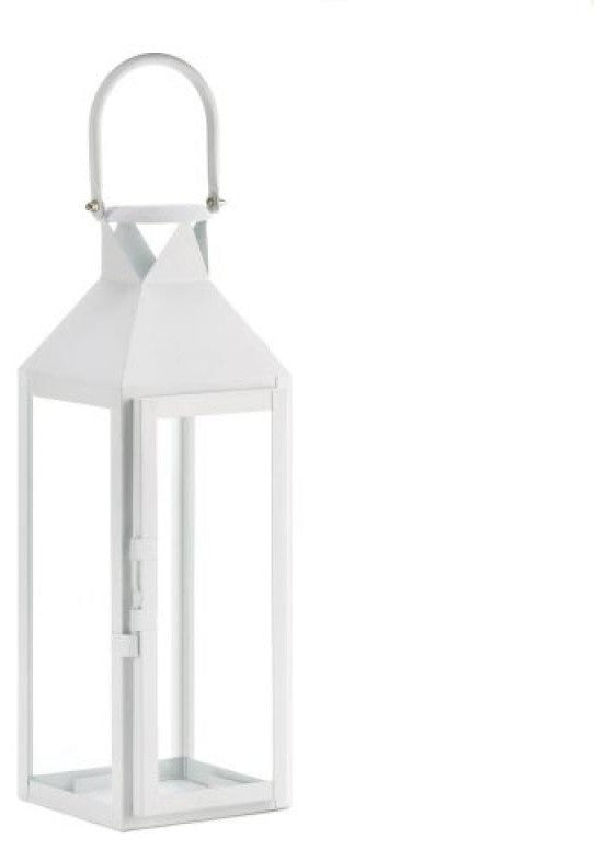 White Manhattan Candle Lantern