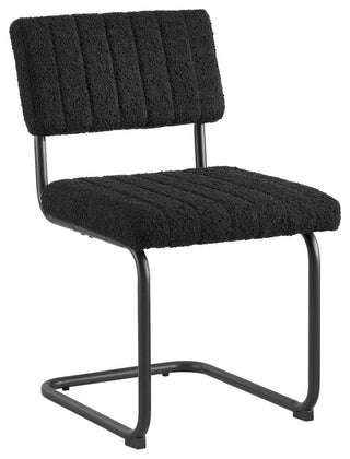 Parity Boucle Dining Side Chairs, Set of 2, Black Black