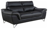Giuliano Contemporary Premium Leather Match Loveseat Black