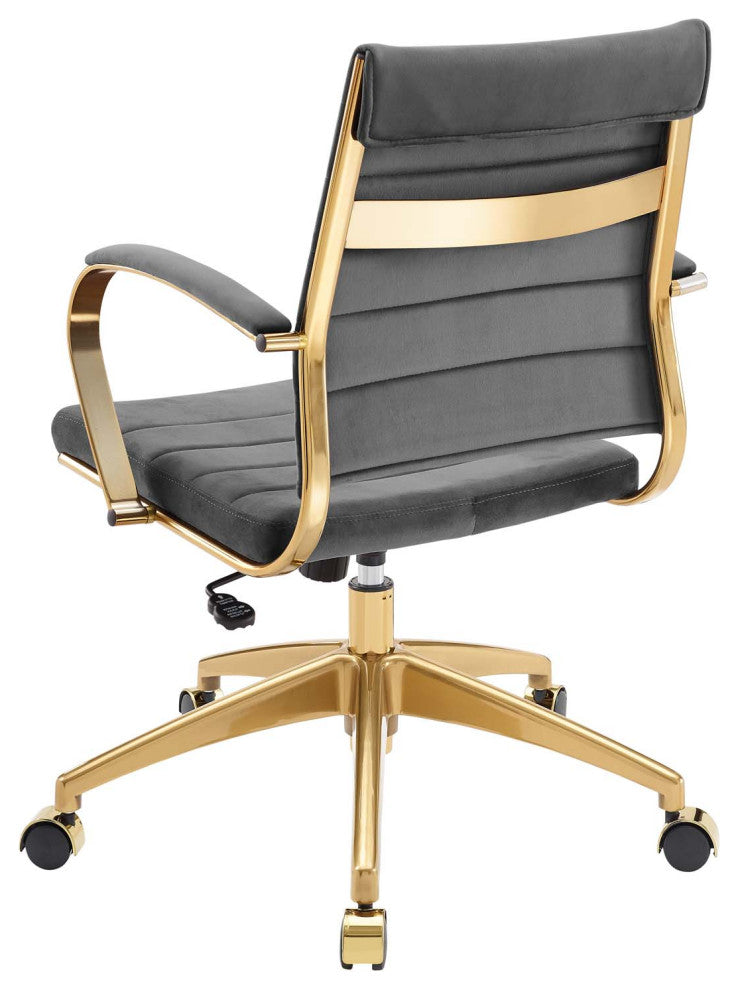 Computer Work Desk Chair, Velvet, Gray, Modern, Home Business Office