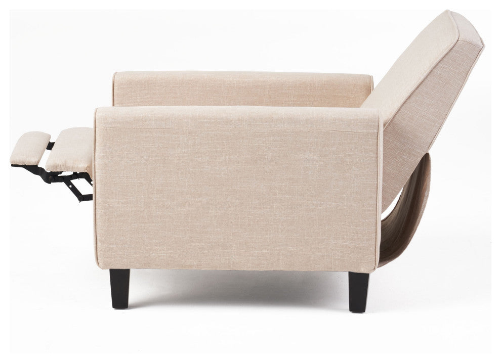 GDF Studio Hinus Indoor Upholstery Club Chair Recliner, Light Beige