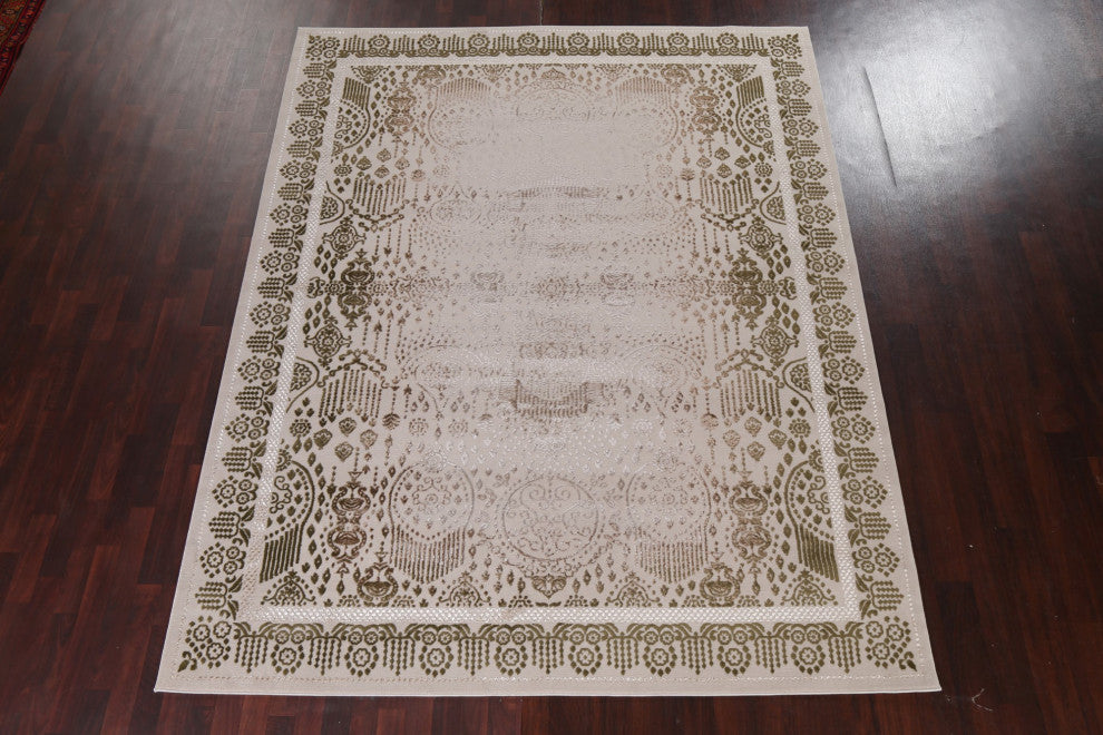Turkish Geometric Damask Transitional Oriental Rug Home Decor Carpet 8x10