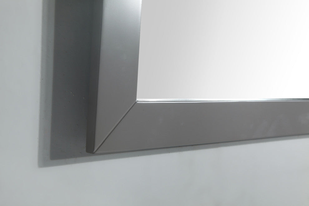 Bathroom Vanity Set With Engineered Marble Top, 24", Gray, Standard Mirror