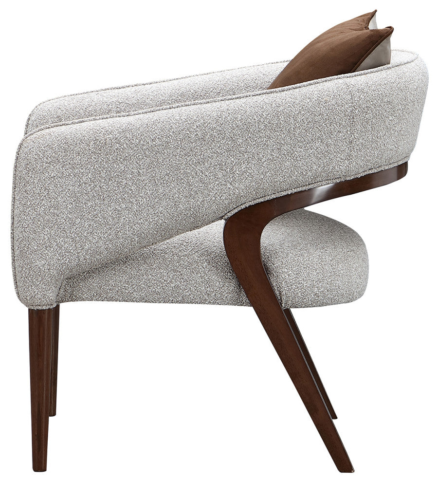 Houston Accent Chair, Pebble/Walnut