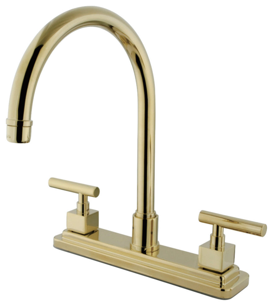 Kingston Brass Centerset Kitchen Faucet, Polished Brass