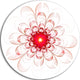 Full Bloom Fractal Flower In Red, Flower Disc Metal Artwork, 11"