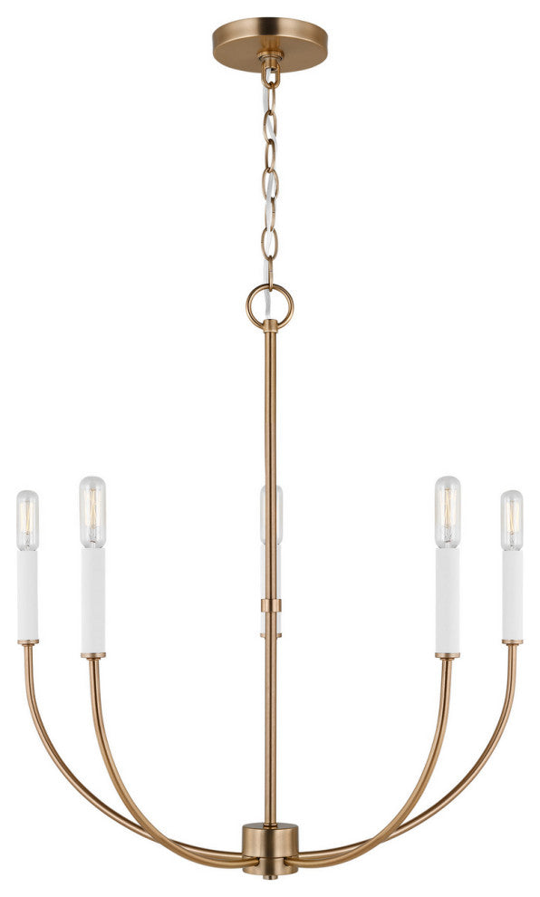 Greenwich 5-Light Chandelier, Satin Brass