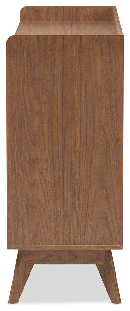 Brighton Mid-Century Modern White and Walnut Wood 6-Drawer Storage Dresser