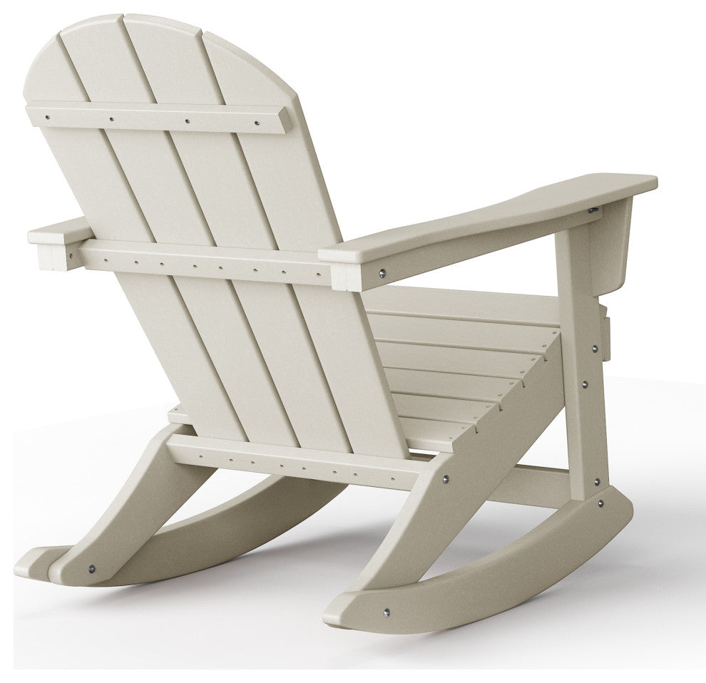 WestinTrends Outdoor Patio Adirondack Rocking Chair Lounger, Porch Rocker, Sand