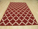 Handmade Wool Red Contemporary Trellis Flatweave Reversible Moroccan Rug, 5'x8'