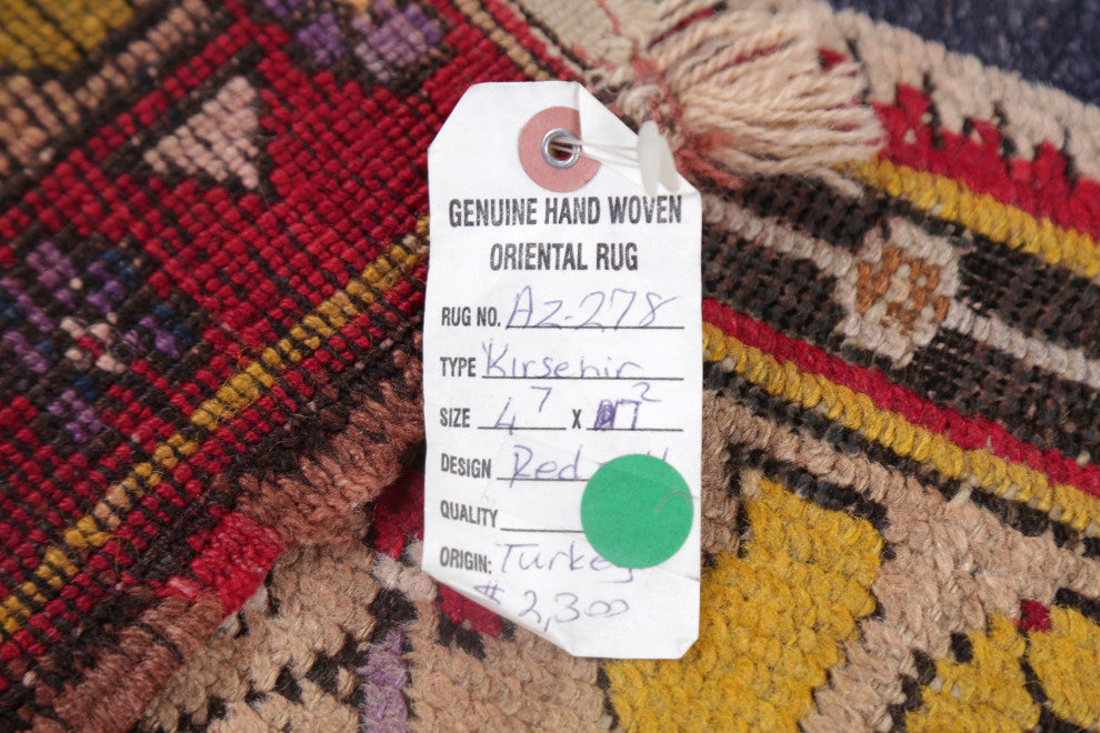 Consigned, Traditional Antique Oriental Hand-Knotted Turkish Area Rug, Red, 5x7