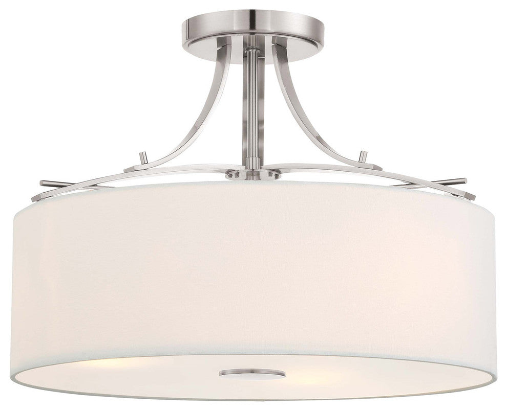 Minka Lavery Poleis 3 Light Semi Flush, Brushed Nickel