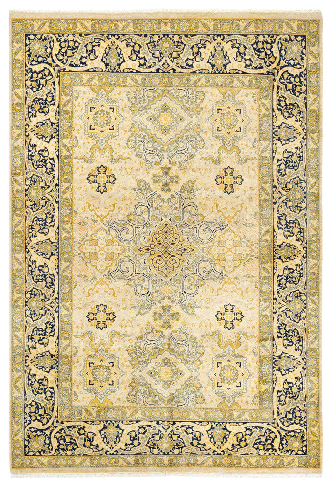 Vivian, One-of-a-Kind Hand-Knotted Area Rug Ivory, 6'1"x8'10"