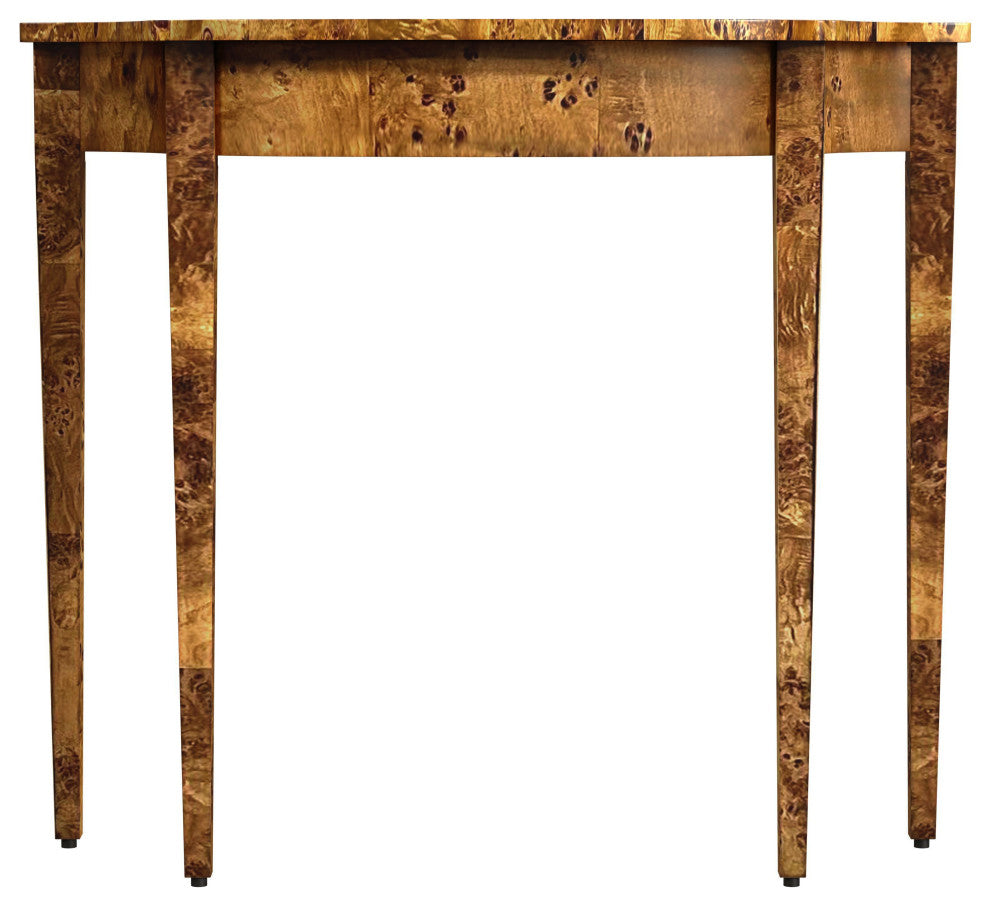 Chester Burl 36" Console Table, Traditional Burl