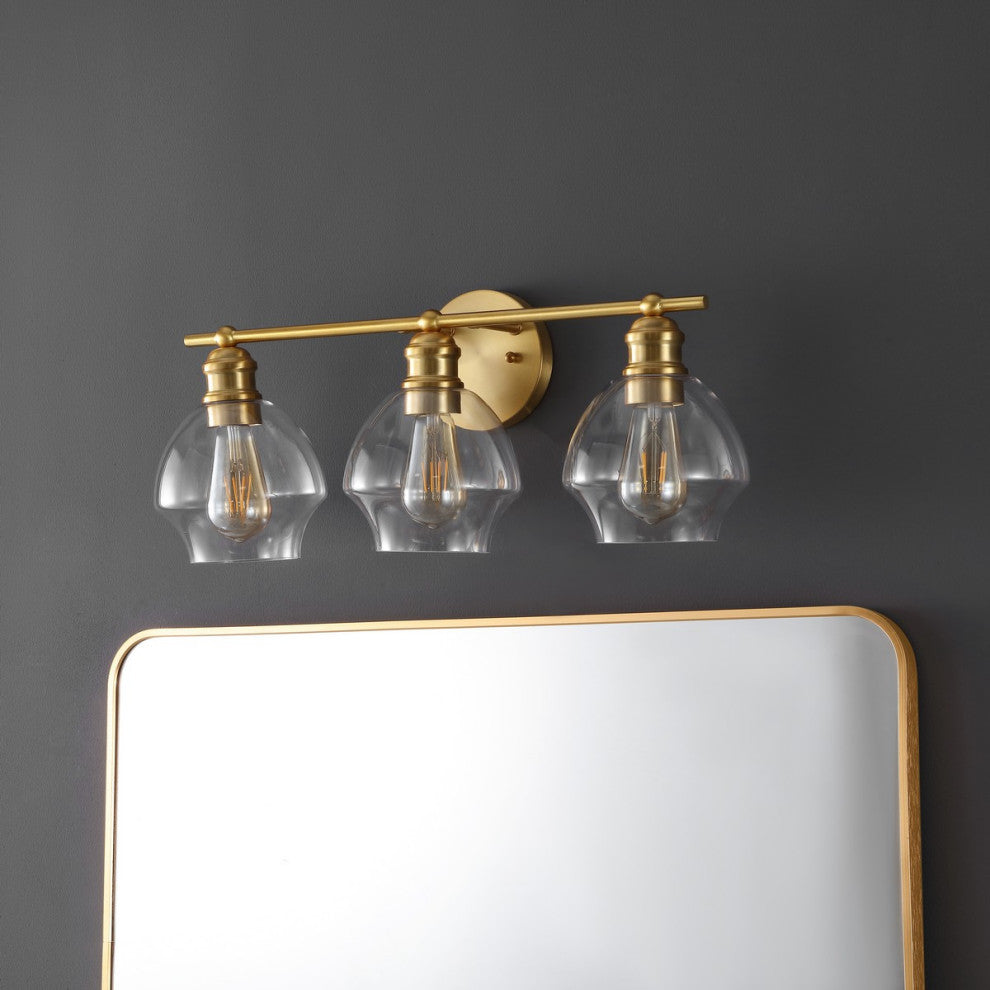 Safavieh Mylsa 3 Lt 22.5" Wall Sconce, Gold/Clear