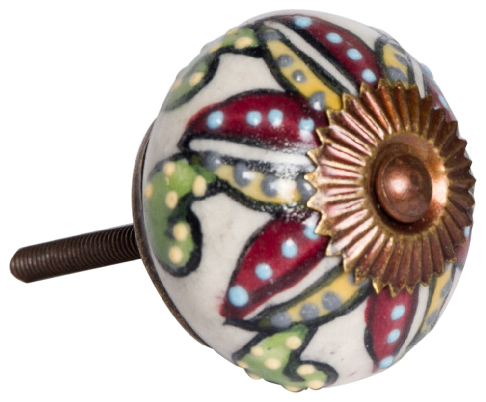 1.5" X 1.5" X 1.5" Ceramic Metal Multicolor 8 Pack Knob