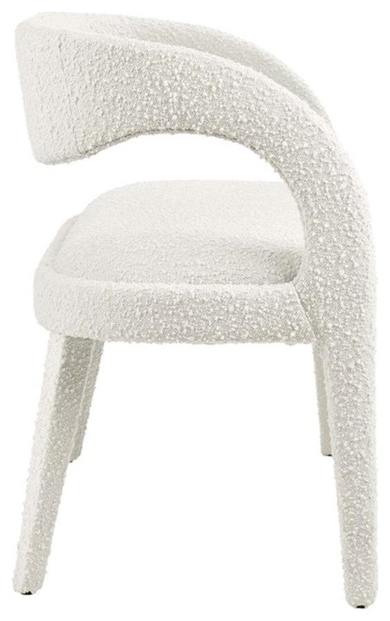 Modway Pinnacle 20" Upholstered Boucle Fabric Accent Bench in Ivory
