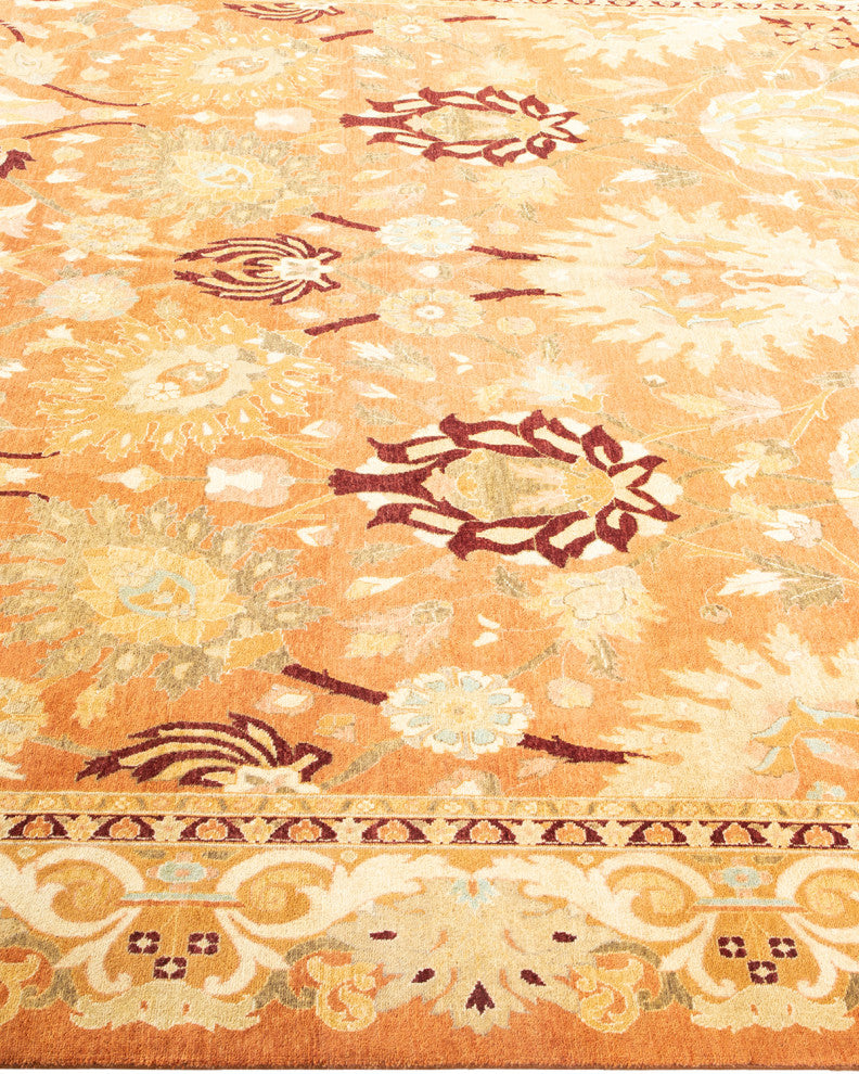 Eclectic, One-of-a-Kind Hand-Knotted Area Rug Brown, 10'2"x15'10"