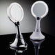 Table and Handheld Magnifying Mirror With LED Lights., Polished Chrome