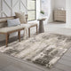 Noble Abstract Etchings Grey/ Beige Indoor Area Rug, Grey, 7'10"x10'10"
