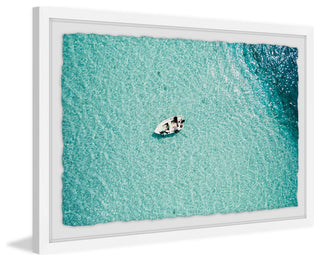 "Clear Blue Lake" Framed Painting Print, 36"x24"