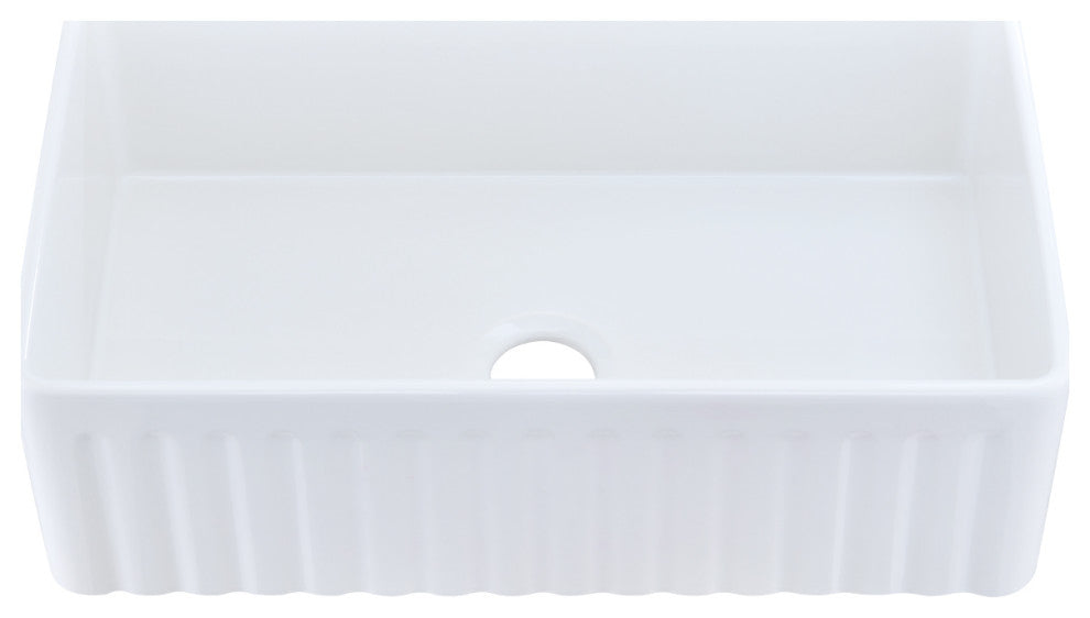 36" L X 20" W Farmhouse Kitchen Sink With Grid and Strainer