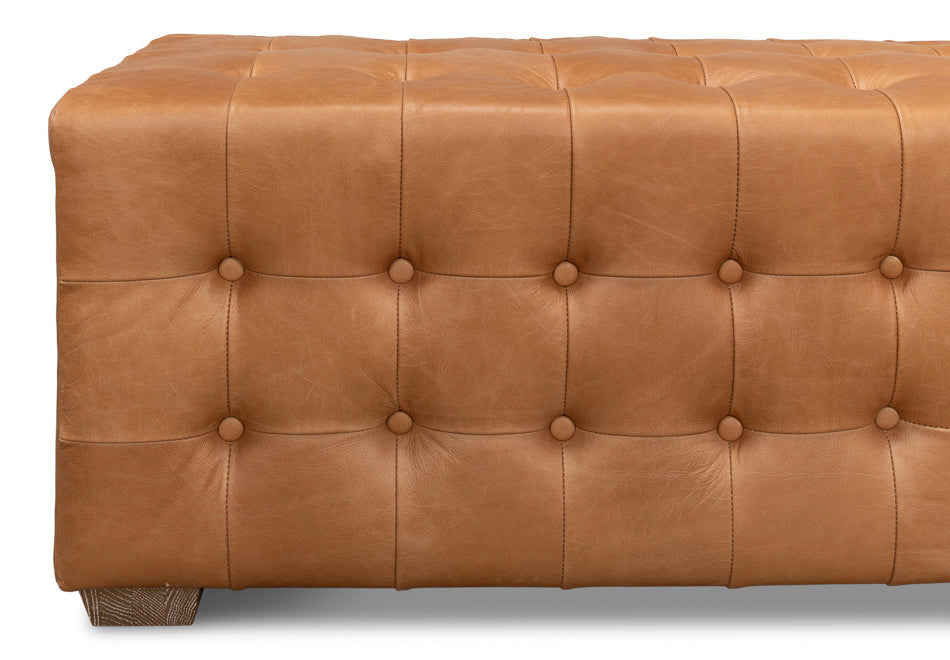 Beam Bench Tufted Leather