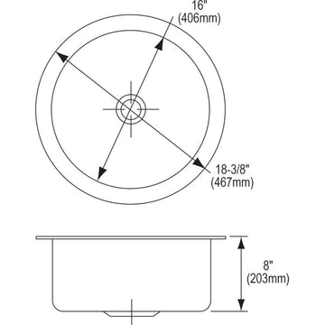 Elkay ELUH16FB Lustertone 18-3/8" Undermount Single Basin - Stainless Steel