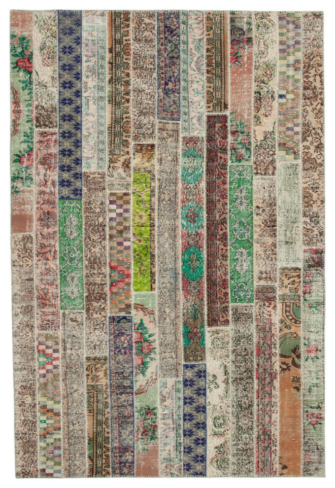 Rug N Carpet - Handmade Turkish 6' 8" x 9' 11" Unique Patchwork Area Rug