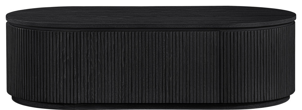 Moana Wood Storage Coffee Table, Black, 52" W X 26" D