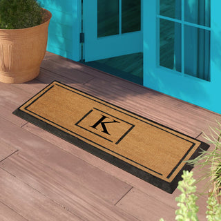 A1HC Hand-Crafted 24"x48" Rubber Coir Double-Single Monogrammed, K